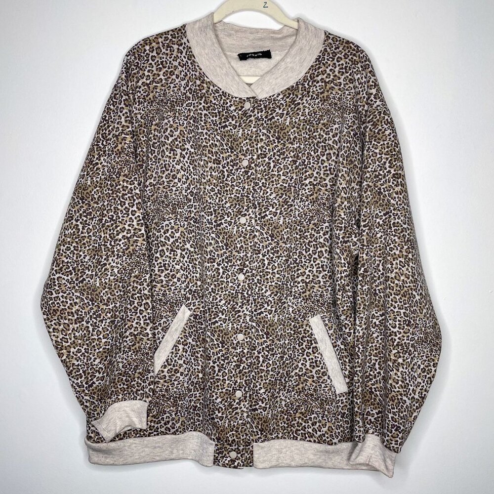 Torrid Leopard Print Snap Button Bomber Jacket